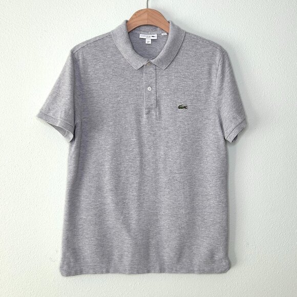 Lacoste Slim Fit Piqué Polo Shirt in Gray Chine Size L - Picture 12 of 12